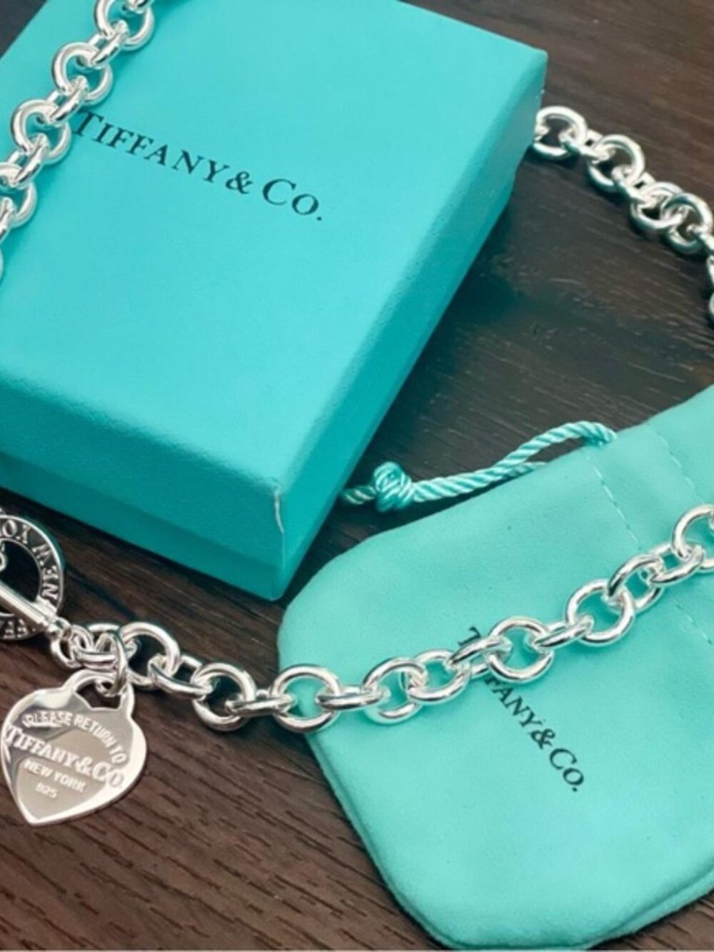 Tiffany & Co 925 Silver Return to Tiffany Heart Toggle Necklace